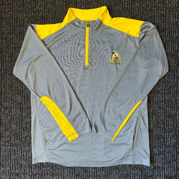 Oregon Ducks Champion Elite long sleeve 1/4 zip t shirt mascot logo mens Large - Picture 1 of 12